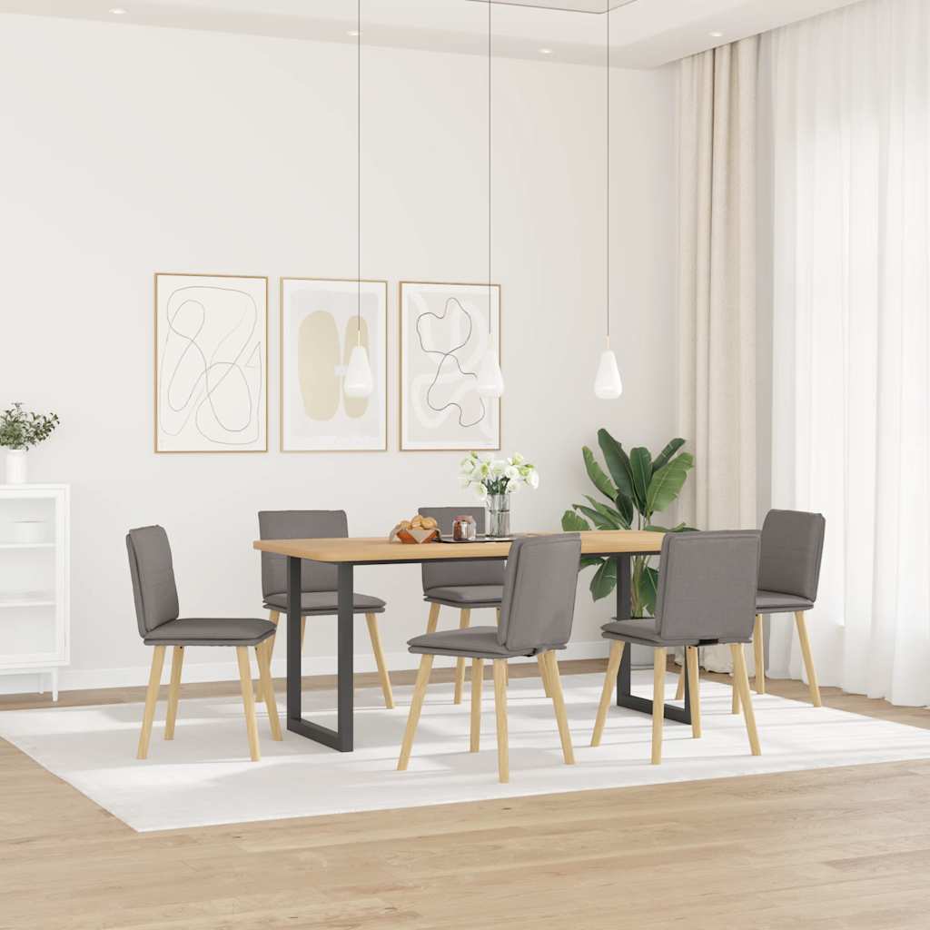 Dining chairs 6 pcs. Taupe fabric