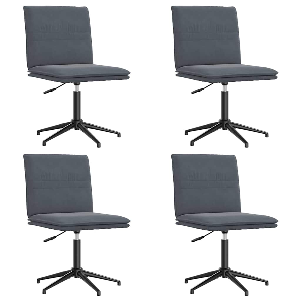 Esszimmerstühle 4 Stk. Dunkelgrau Samt