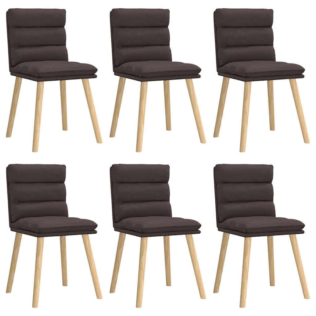 Dining chairs 6 pcs. Dark brown fabric