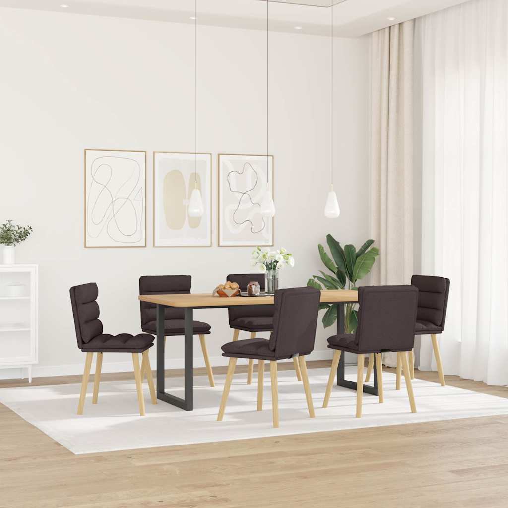 Dining chairs 6 pcs. Dark brown fabric