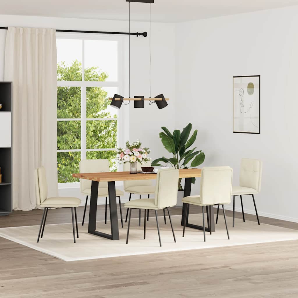 Esszimmerstühle 6 Stk. Creme Samt