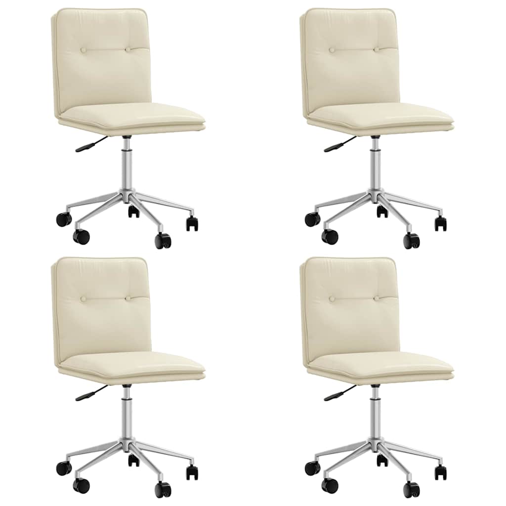 Dining chairs 4 pcs. Cream faux leather