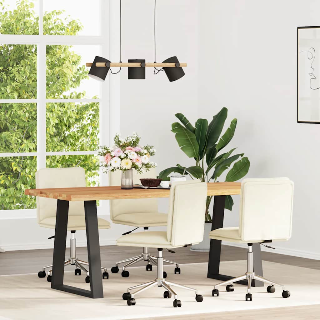 Dining chairs 4 pcs. Cream faux leather