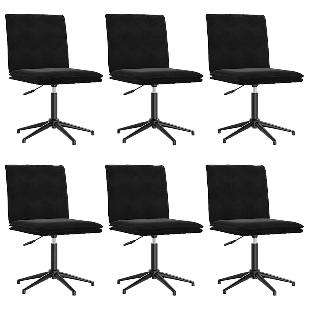 Esszimmerstühle 6 Stk. Schwarz Samt