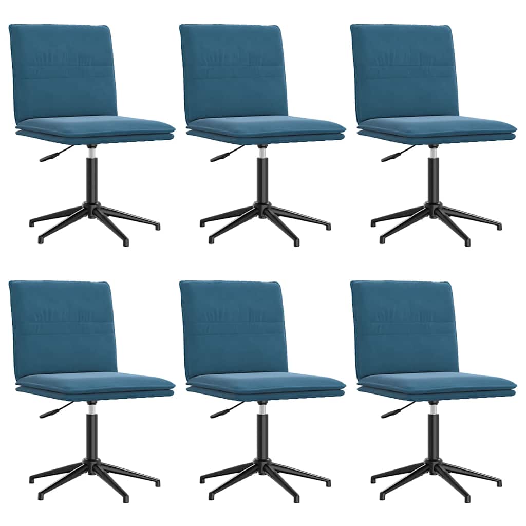 Esszimmerstühle 6 Stk. Blau Samt