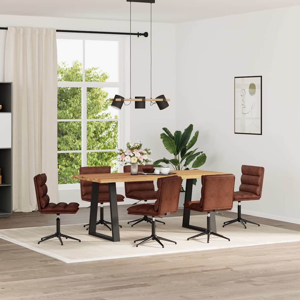 Esszimmerstühle 6 Stk. Glänzend Braun Kunstleder