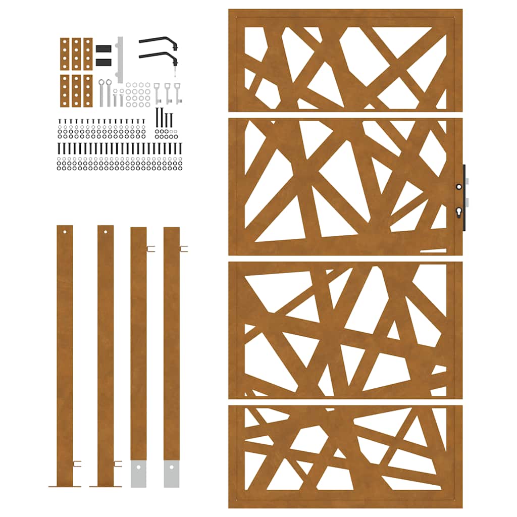 Gartentor 105x180 cm Wetterfester Stahl Lichtdesign