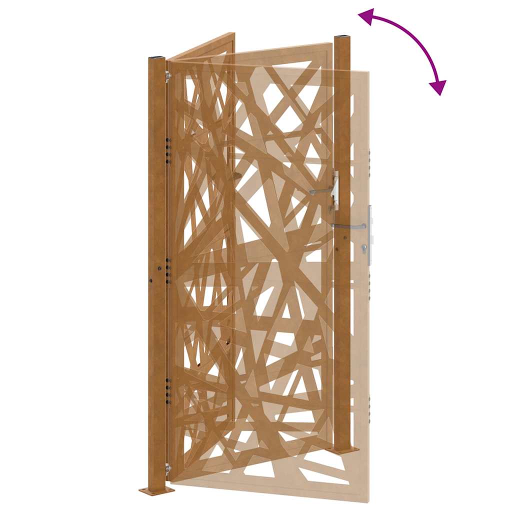 Gartentor 105x180 cm Wetterfester Stahl Lichtdesign