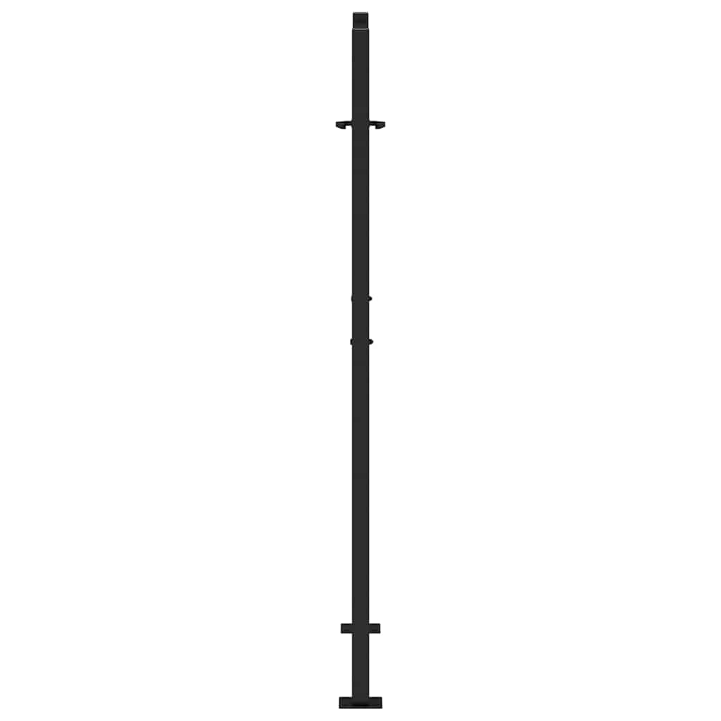 Gartentor Schwarz 105x155 cm Stahl Blatt-Design