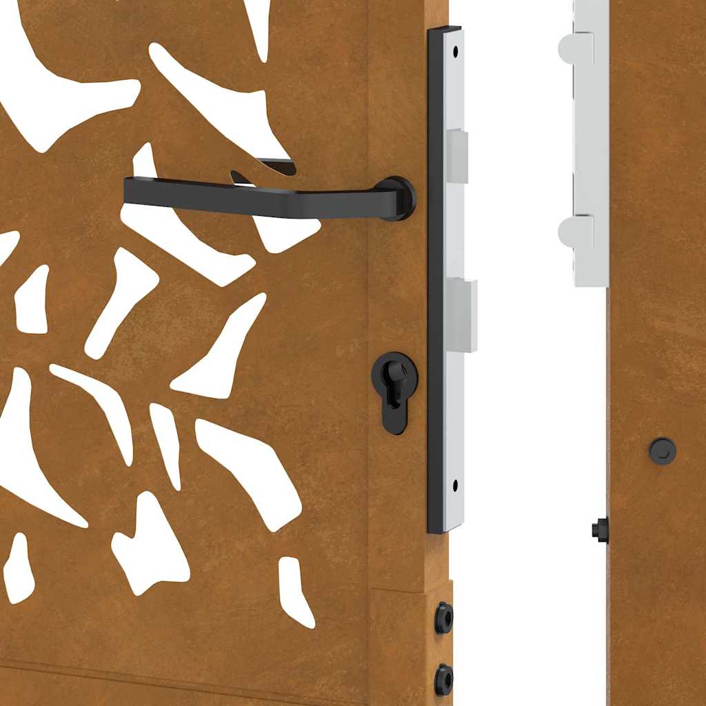 Gartentor 105x105 cm Wetterfester Stahl Blatt-Design