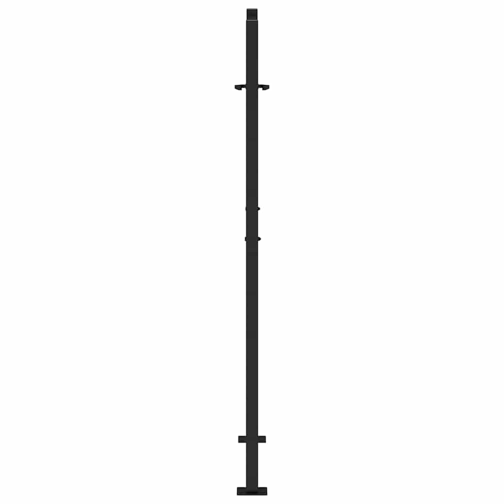 Gartentor Schwarz 105x155 cm Stahl Wellen-Design