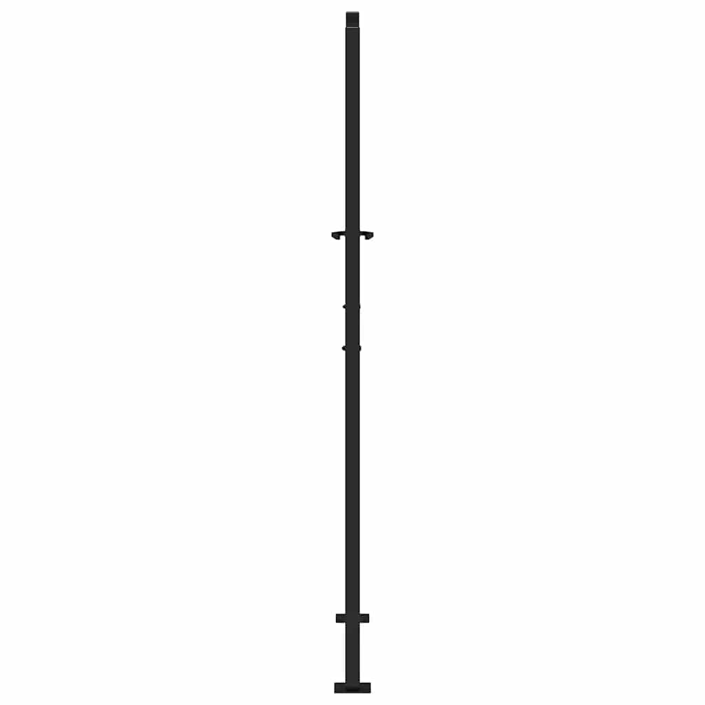 Gartentor Schwarz 105x180 cm Stahl Wellen-Design