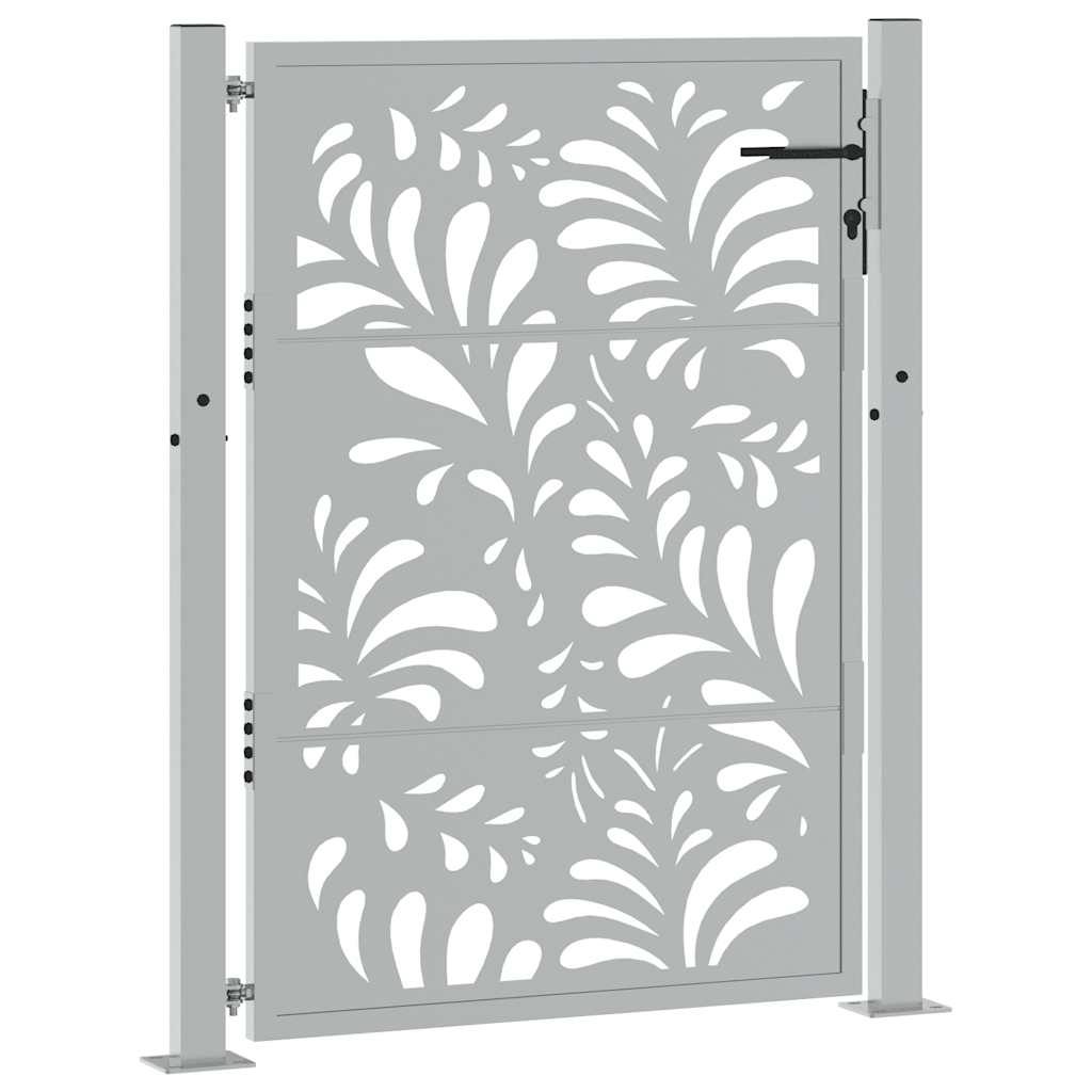 Gartentor 105x130 cm Wetterfester Stahl Wellen-Design