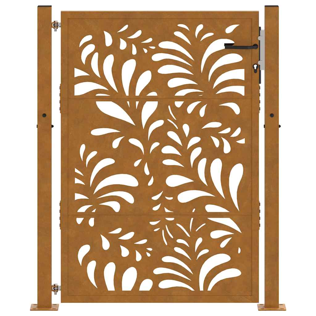Gartentor 105x130 cm Wetterfester Stahl Wellen-Design