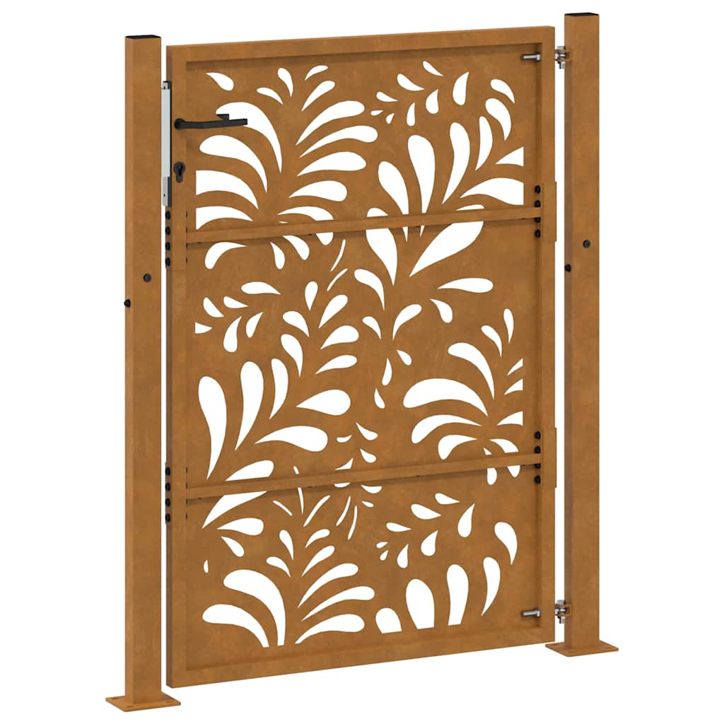 Gartentor 105x130 cm Wetterfester Stahl Wellen-Design