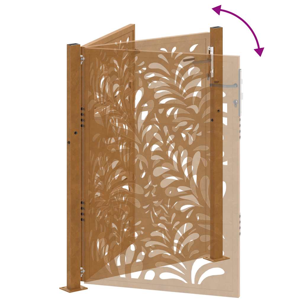 Gartentor 105x130 cm Wetterfester Stahl Wellen-Design