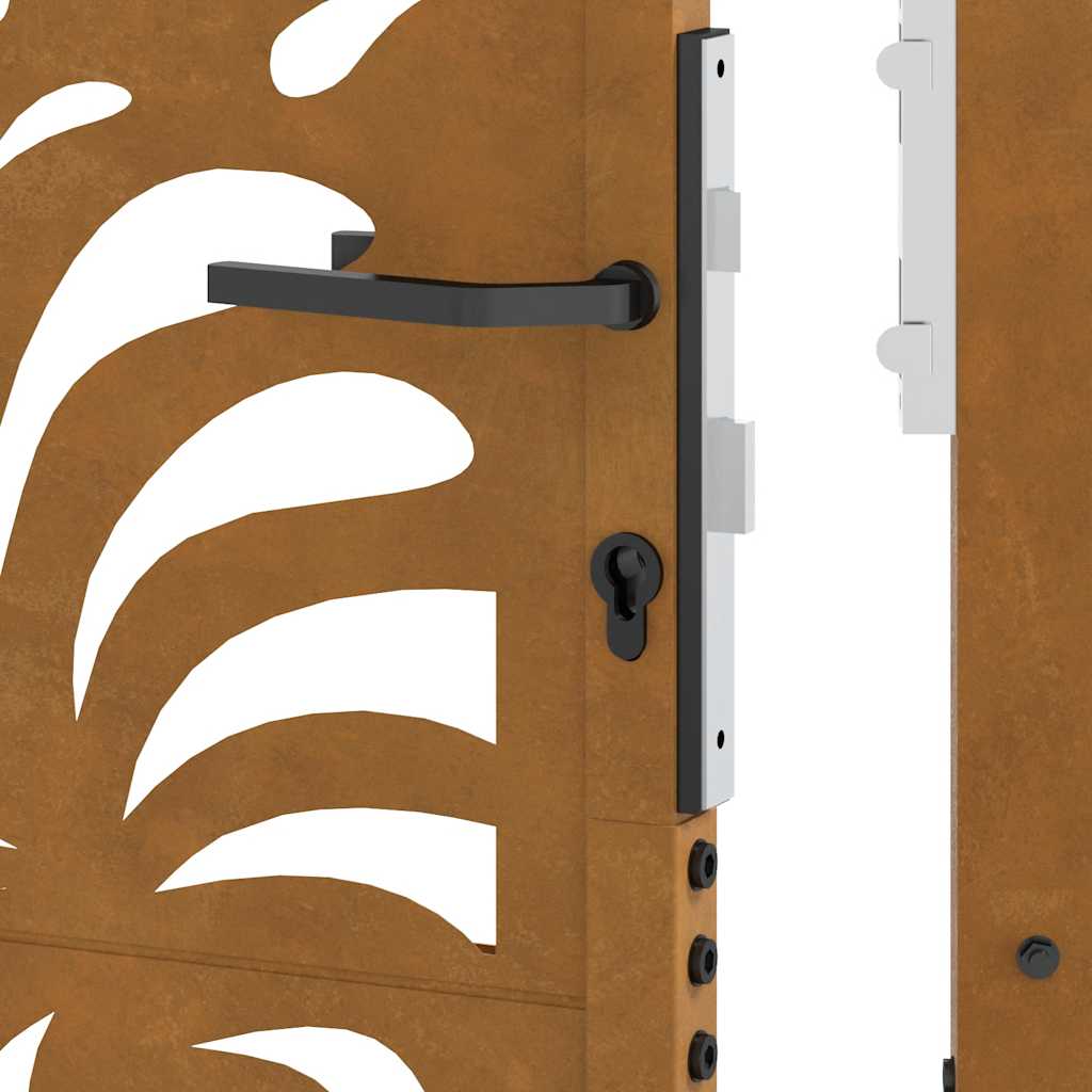 Gartentor 105x130 cm Wetterfester Stahl Wellen-Design