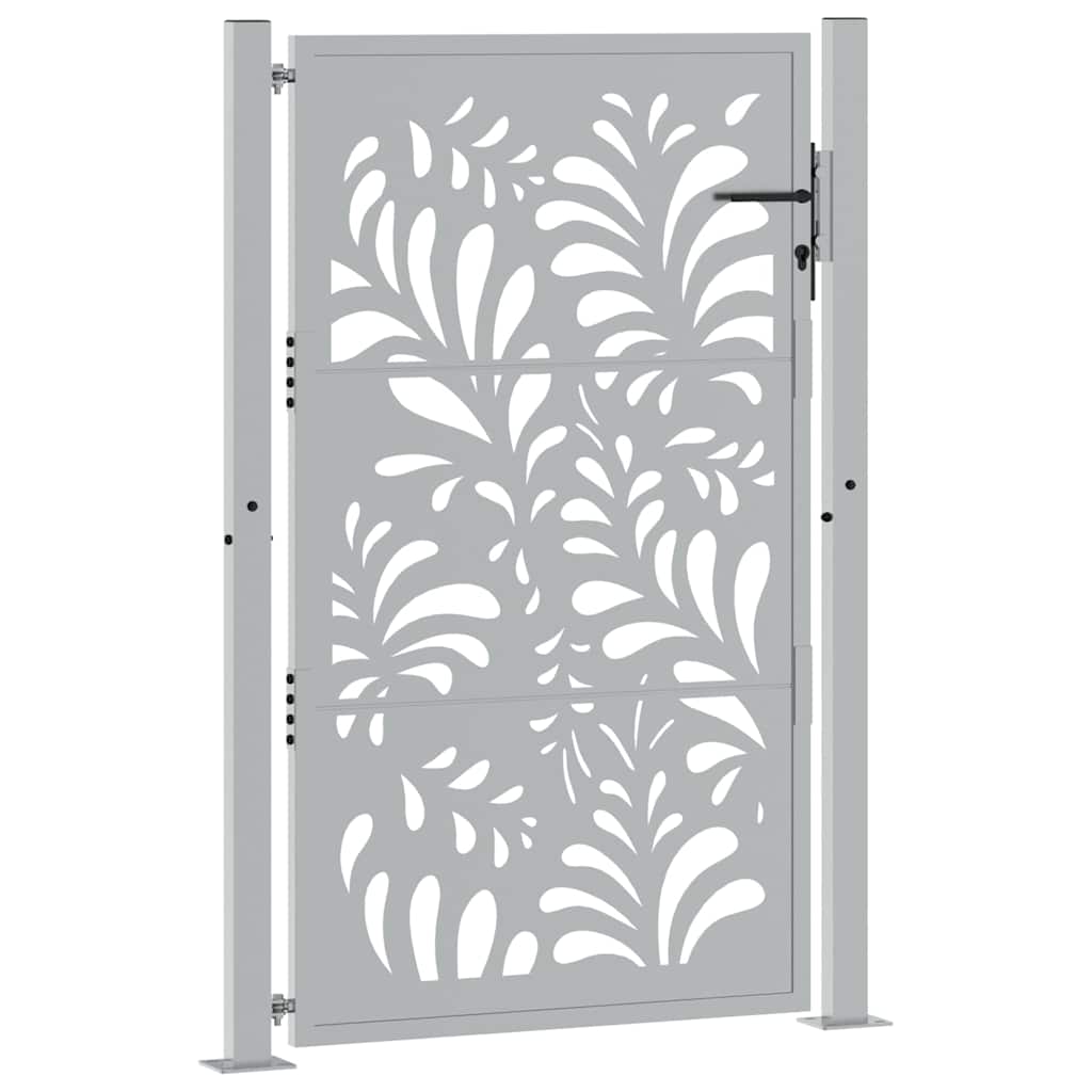 Gartentor 105x155 cm Wetterfester Stahl Wellen-Design