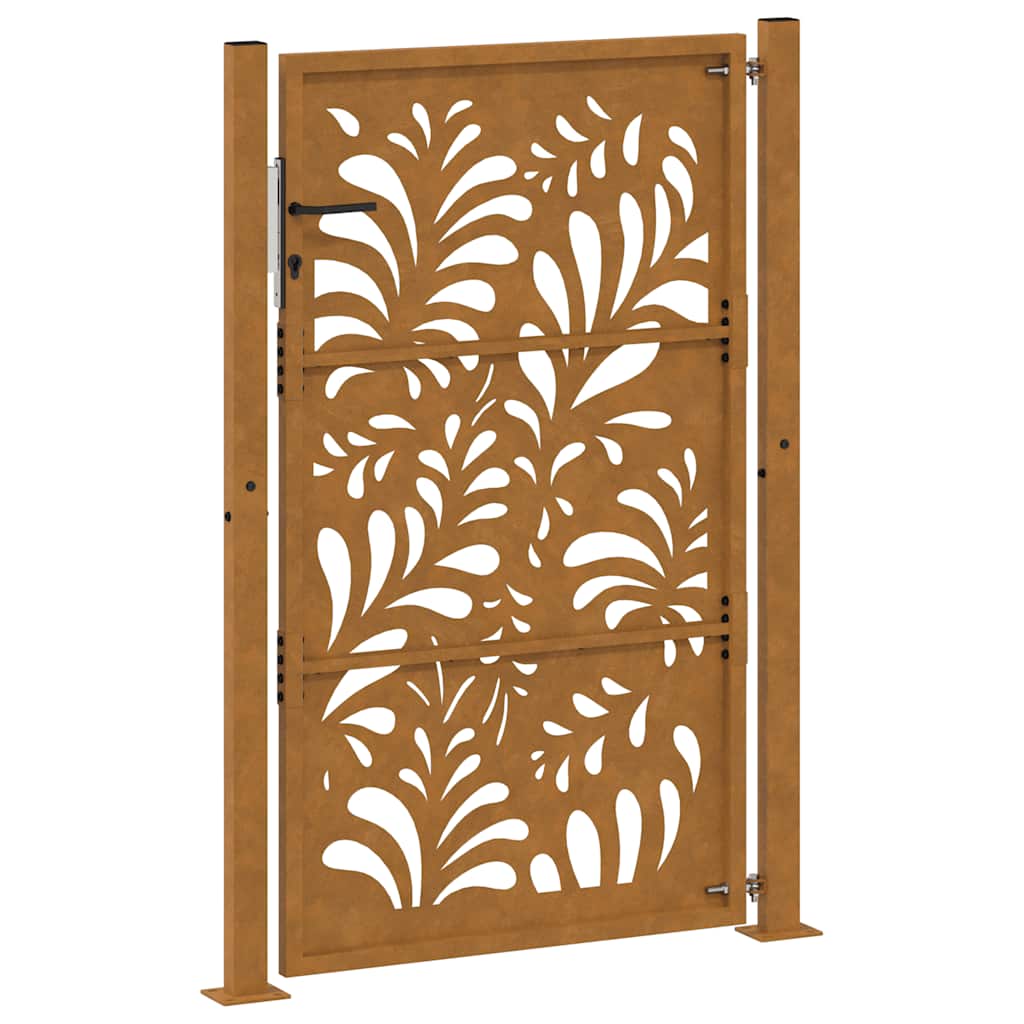 Gartentor 105x155 cm Wetterfester Stahl Wellen-Design