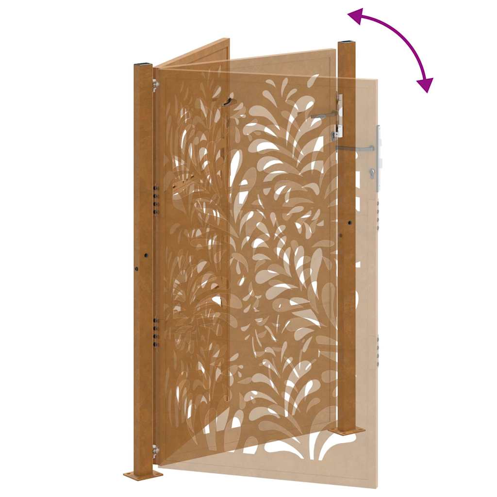 Gartentor 105x155 cm Wetterfester Stahl Wellen-Design