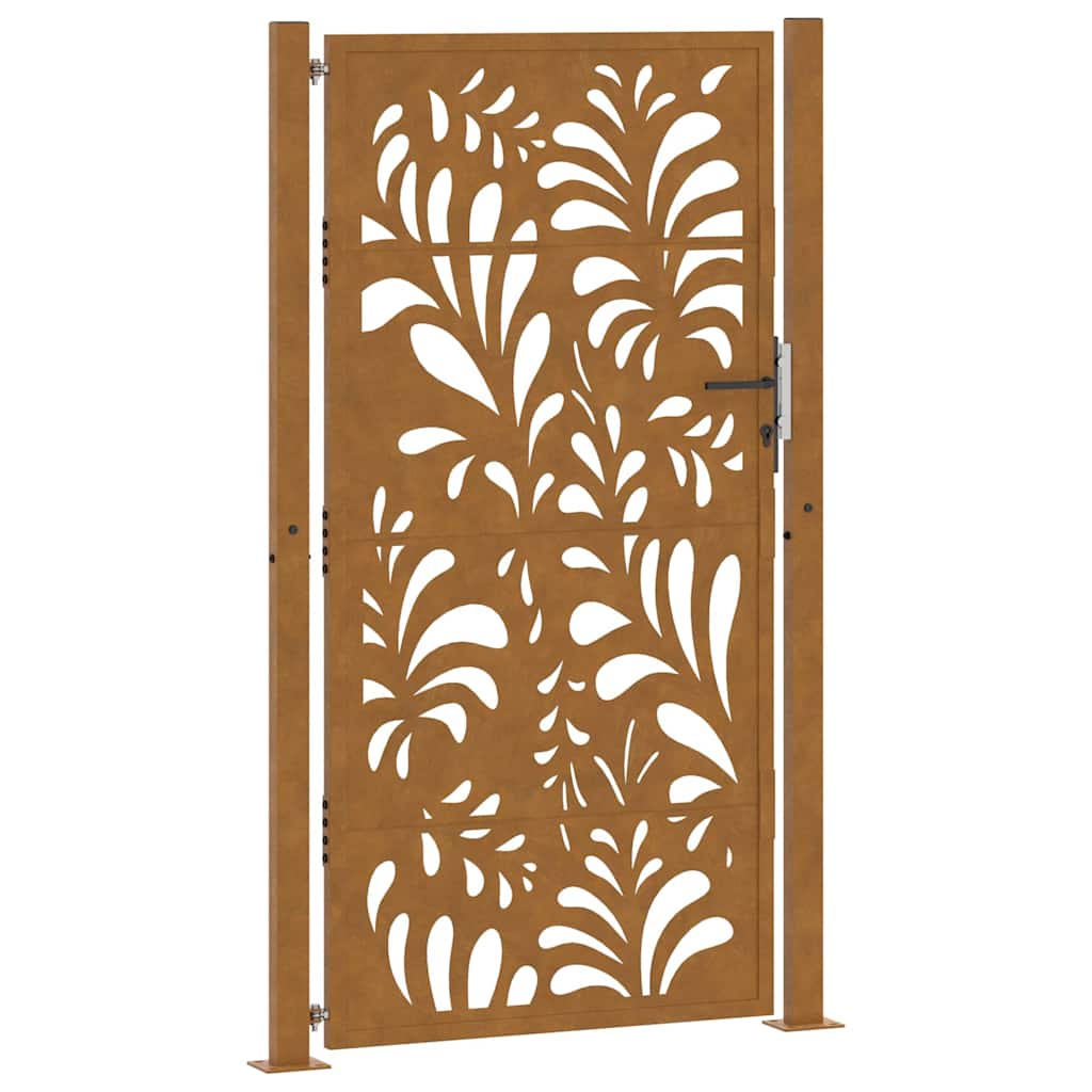 Gartentor 105x180 cm Wetterfester Stahl Wellen-Design