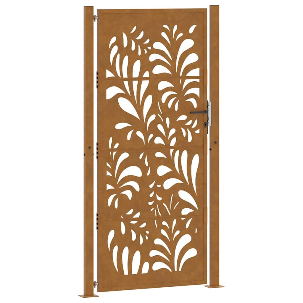 Gartentor 105x205 cm Wetterfester Stahl Wellen-Design