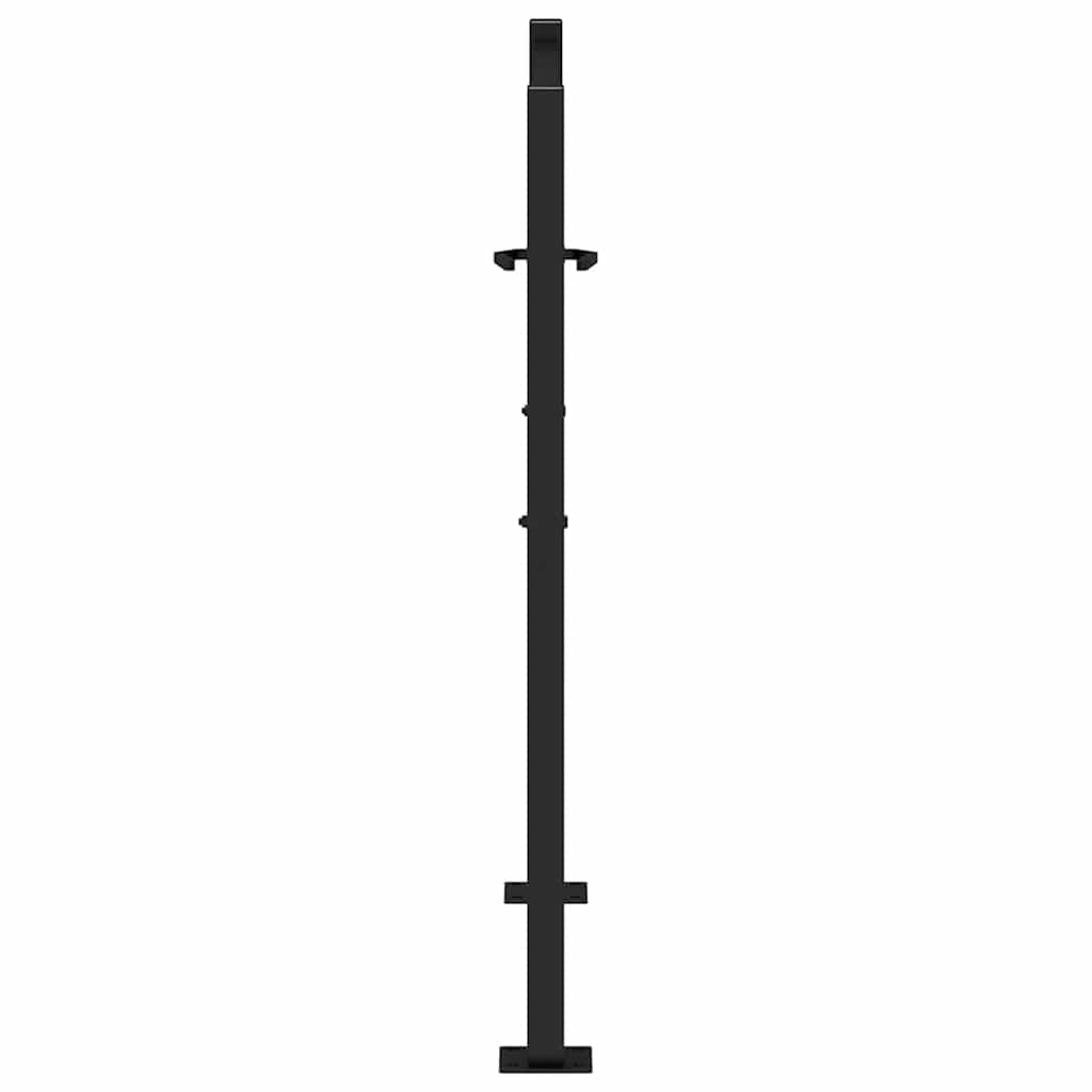 Gartentor Schwarz 105x106 cm Stahl Spurendesign