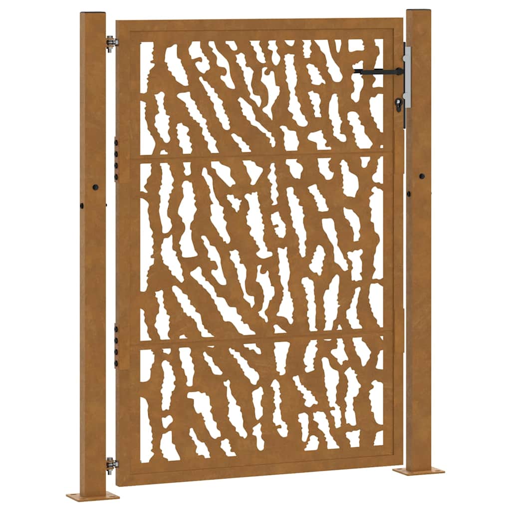 Gartentor 105x130 cm Wetterfester Stahl Spurendesign