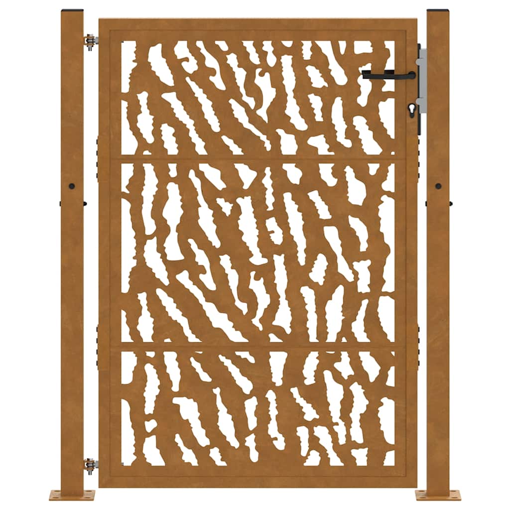 Gartentor 105x130 cm Wetterfester Stahl Spurendesign