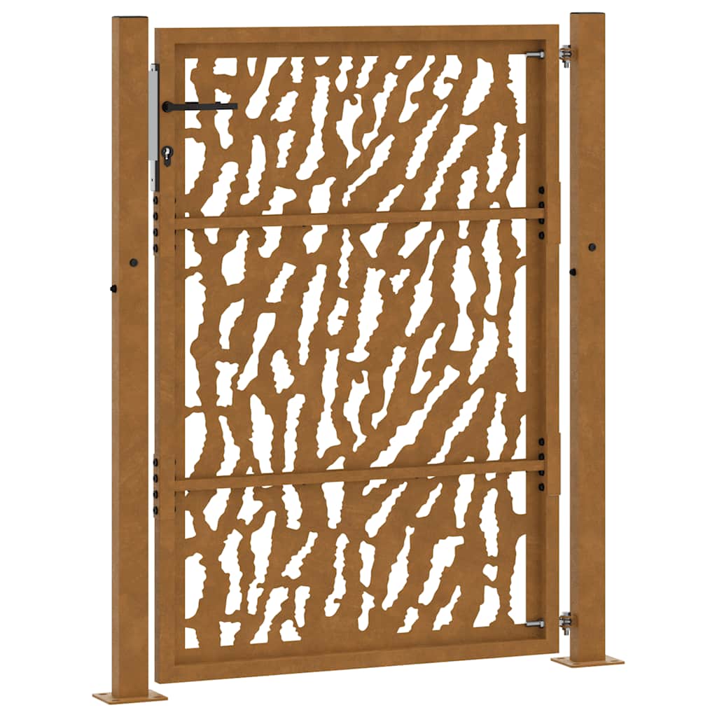 Gartentor 105x130 cm Wetterfester Stahl Spurendesign