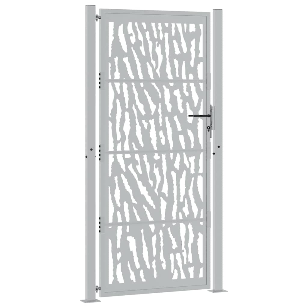 Garden Gate 105x205 cm Weatherproof Steel Trace Design
