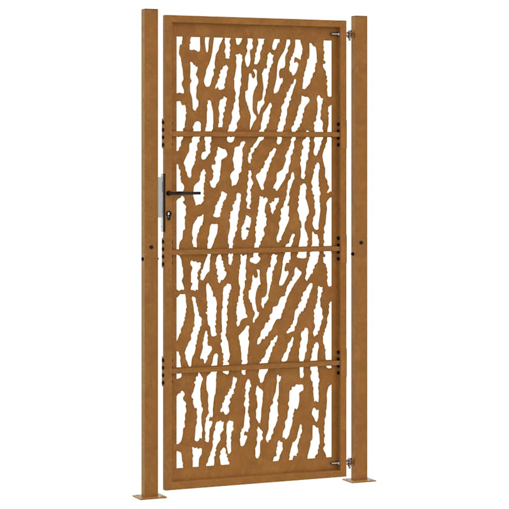 Garden Gate 105x205 cm Weatherproof Steel Trace Design