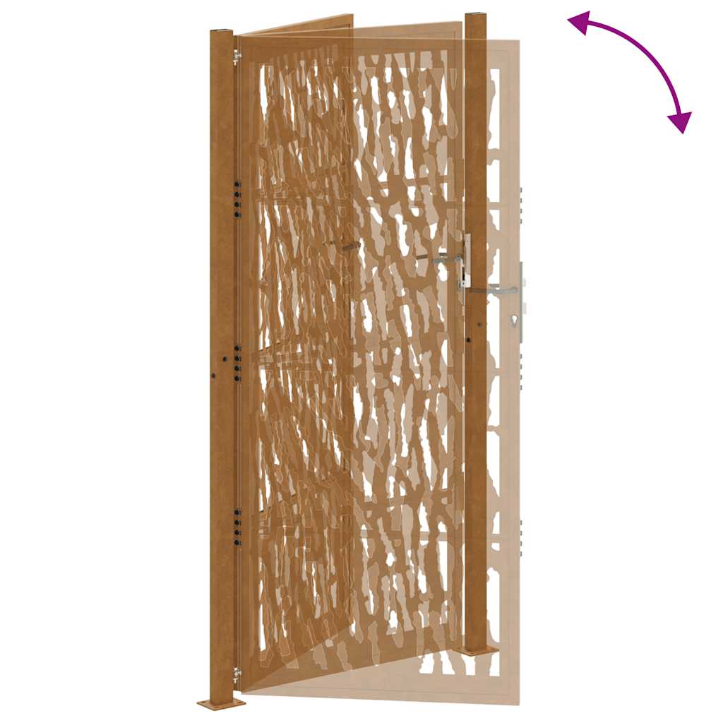 Garden Gate 105x205 cm Weatherproof Steel Trace Design
