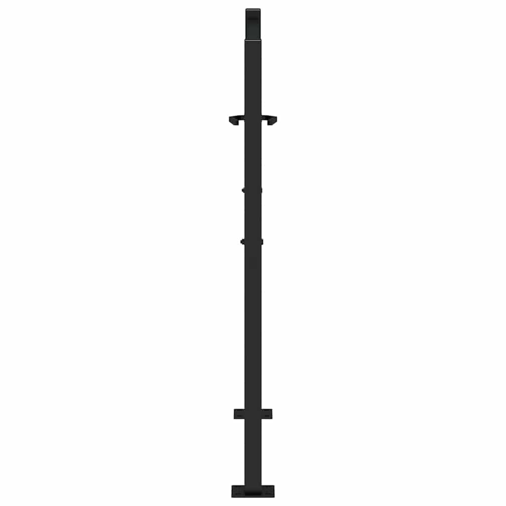 Gartentor Schwarz 105x106 cm Stahl Flammen-Design