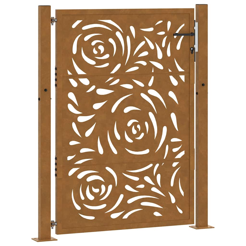 Gartentor 105x130 cm Wetterfester Stahl Flammen-Design