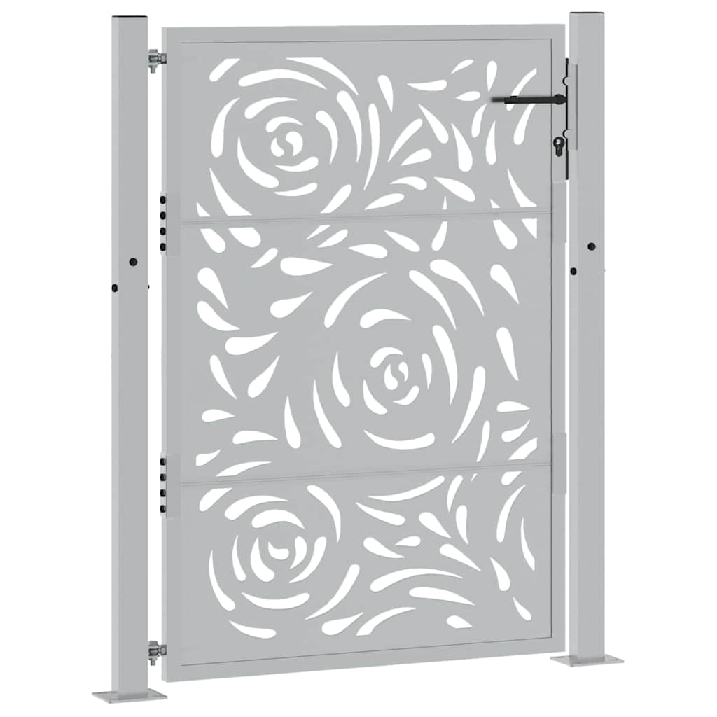 Gartentor 105x130 cm Wetterfester Stahl Flammen-Design