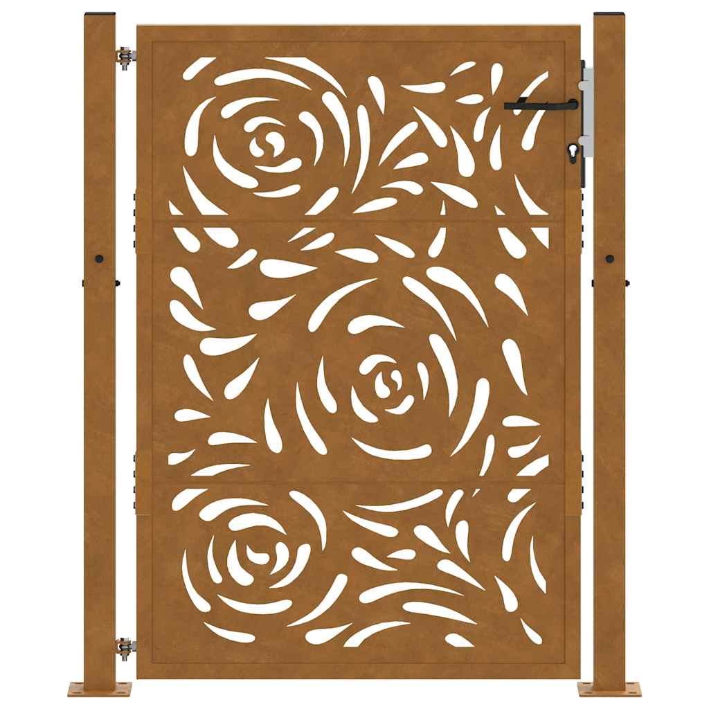 Gartentor 105x130 cm Wetterfester Stahl Flammen-Design