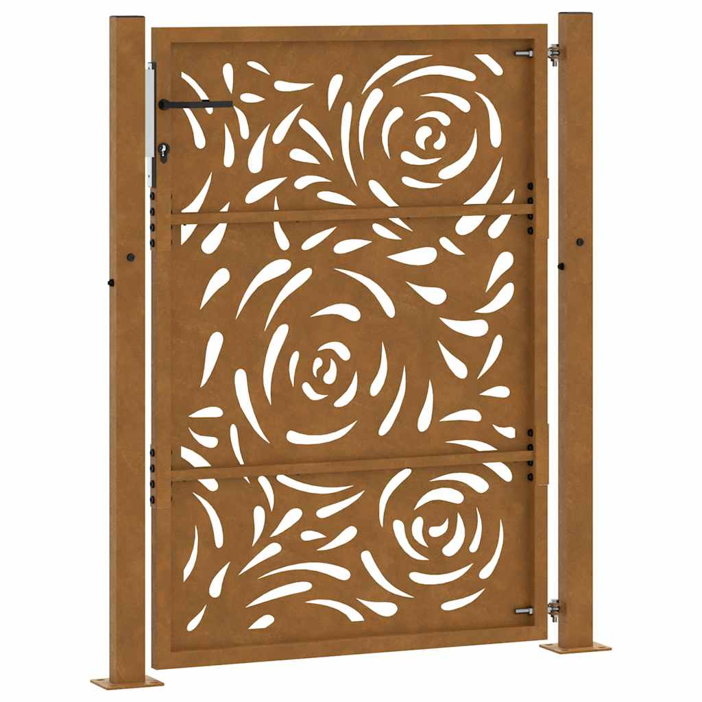 Gartentor 105x130 cm Wetterfester Stahl Flammen-Design