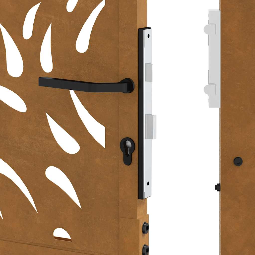 Gartentor 105x130 cm Wetterfester Stahl Flammen-Design