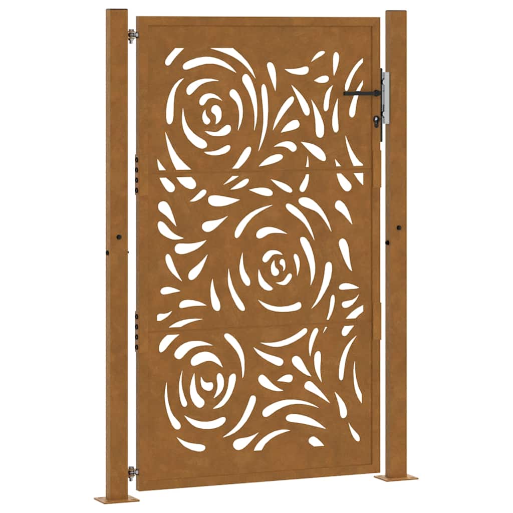 Gartentor 105x155 cm Wetterfester Stahl Flammen-Design