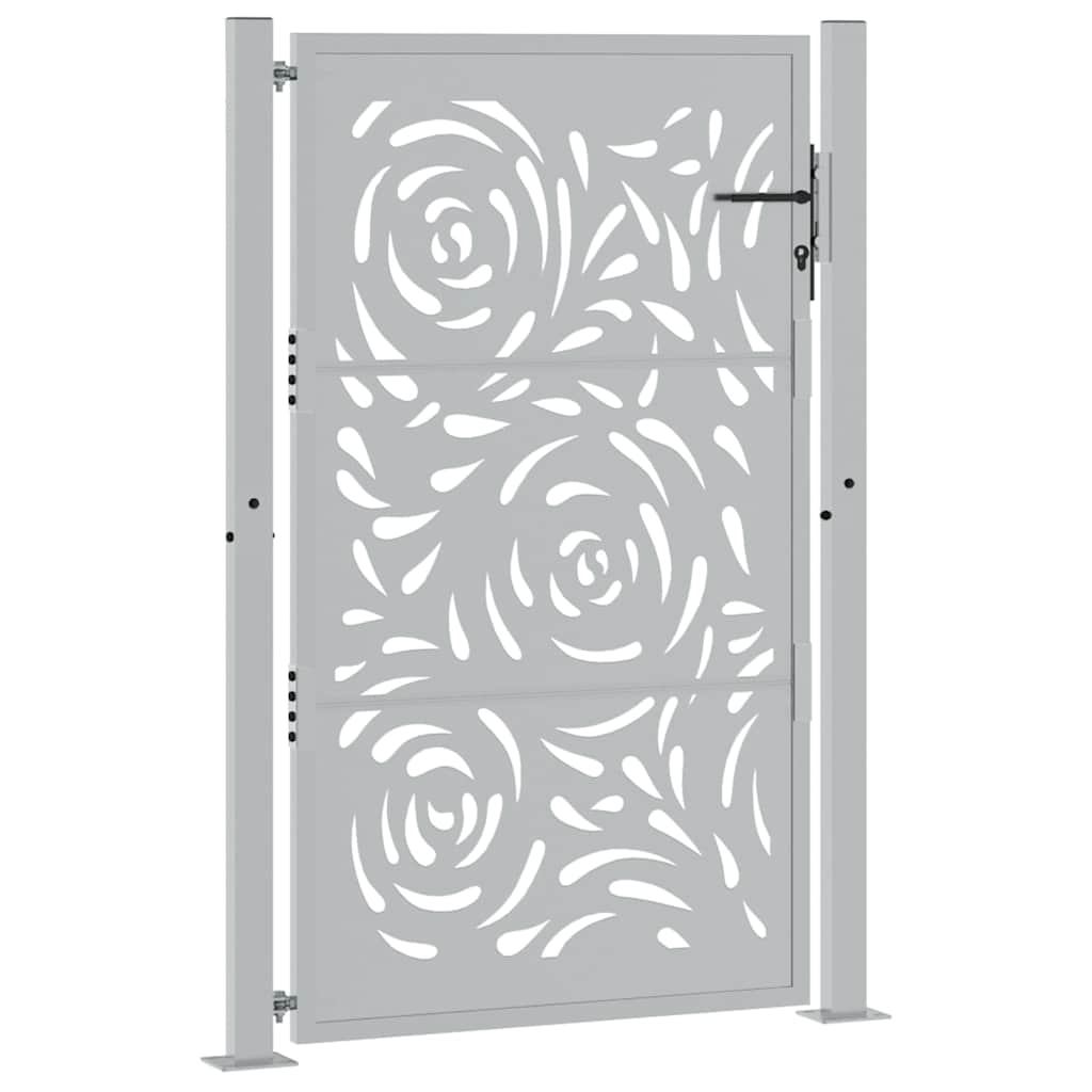 Gartentor 105x155 cm Wetterfester Stahl Flammen-Design