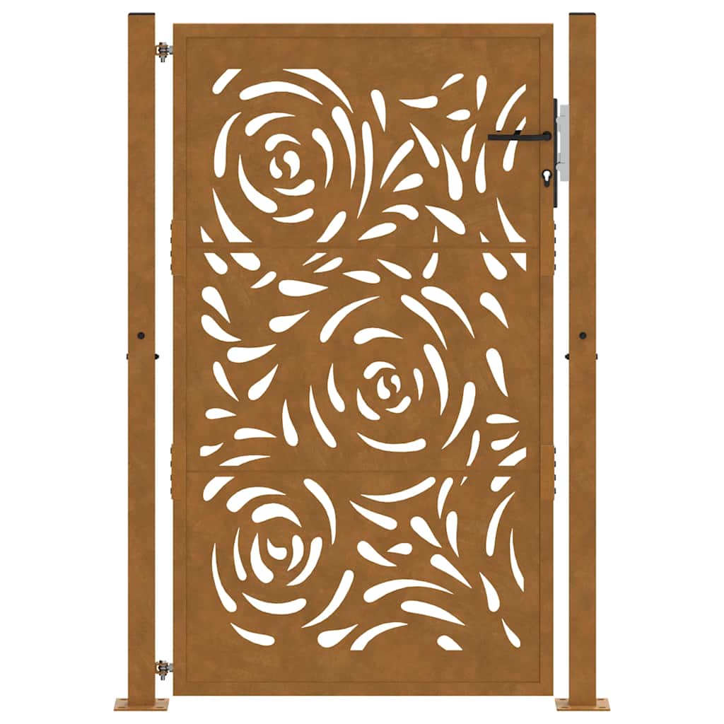 Gartentor 105x155 cm Wetterfester Stahl Flammen-Design