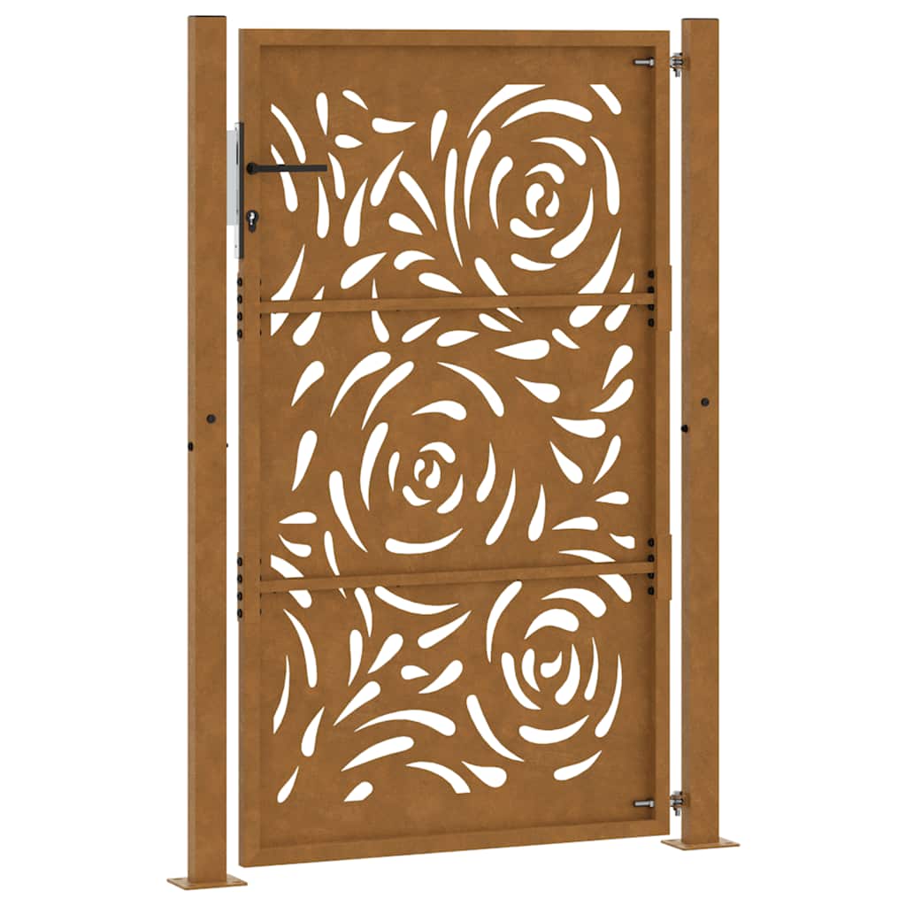 Gartentor 105x155 cm Wetterfester Stahl Flammen-Design