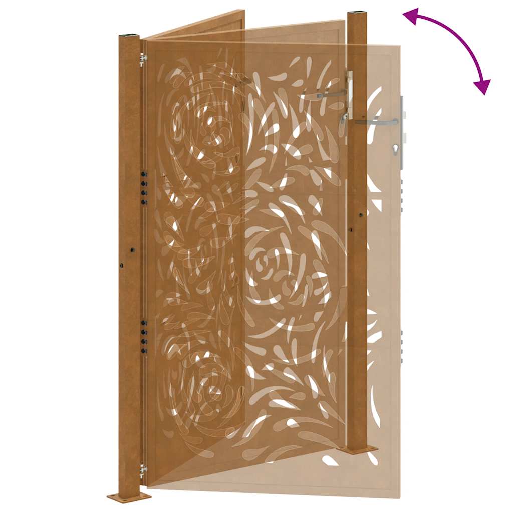 Gartentor 105x155 cm Wetterfester Stahl Flammen-Design