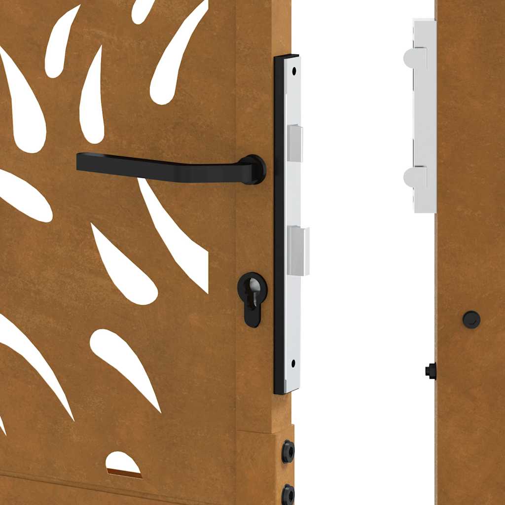 Gartentor 105x155 cm Wetterfester Stahl Flammen-Design