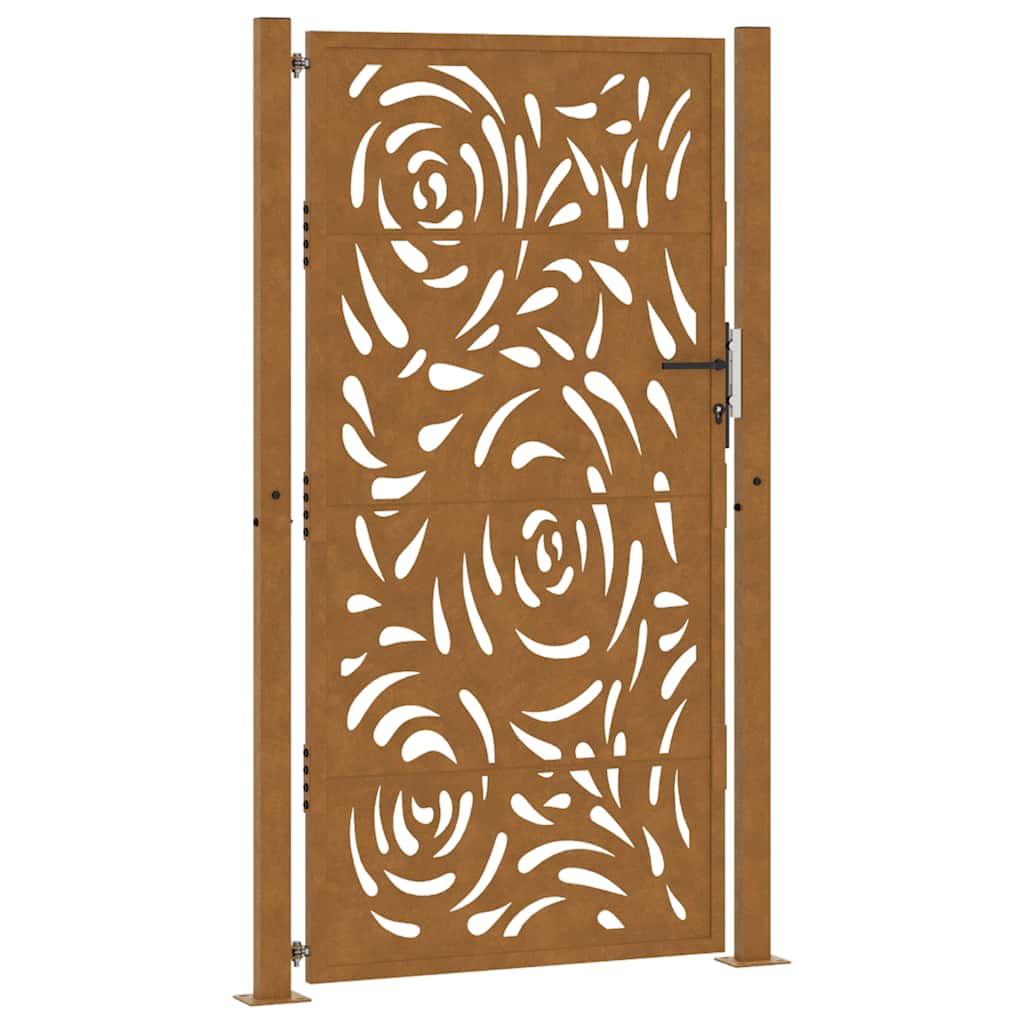 Gartentor 105x180 cm Wetterfester Stahl Flammen-Design