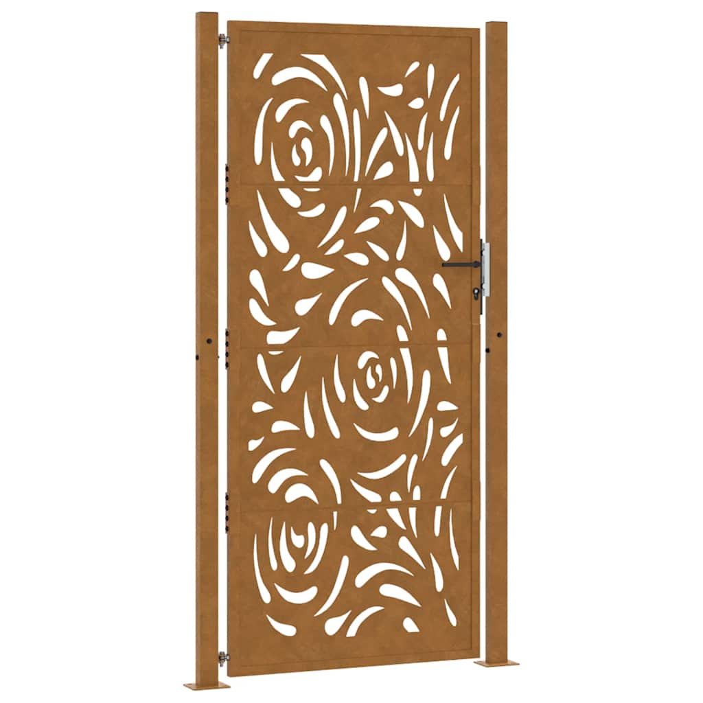Gartentor 105x205 cm Wetterfester Stahl Flammen-Design