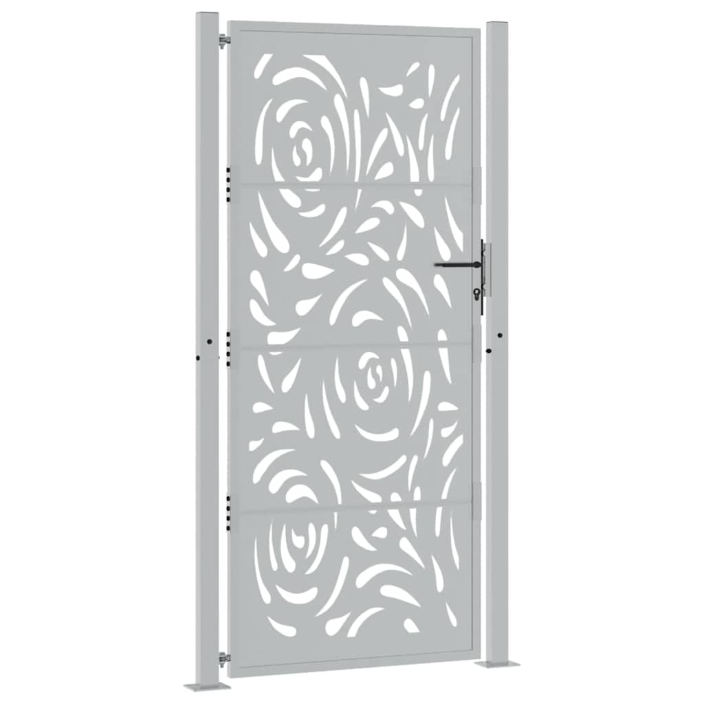Gartentor 105x205 cm Wetterfester Stahl Flammen-Design