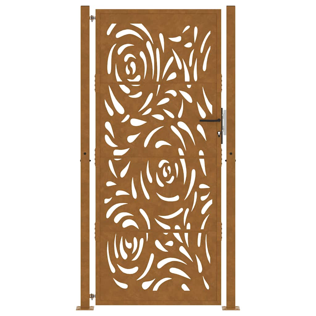 Gartentor 105x205 cm Wetterfester Stahl Flammen-Design