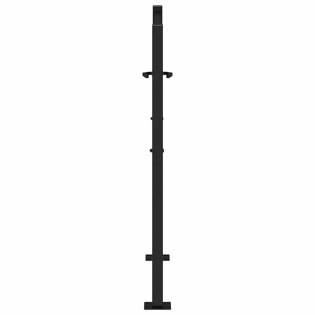 Gartentor Schwarz 105x106 cm Stahl Kreuz-Design